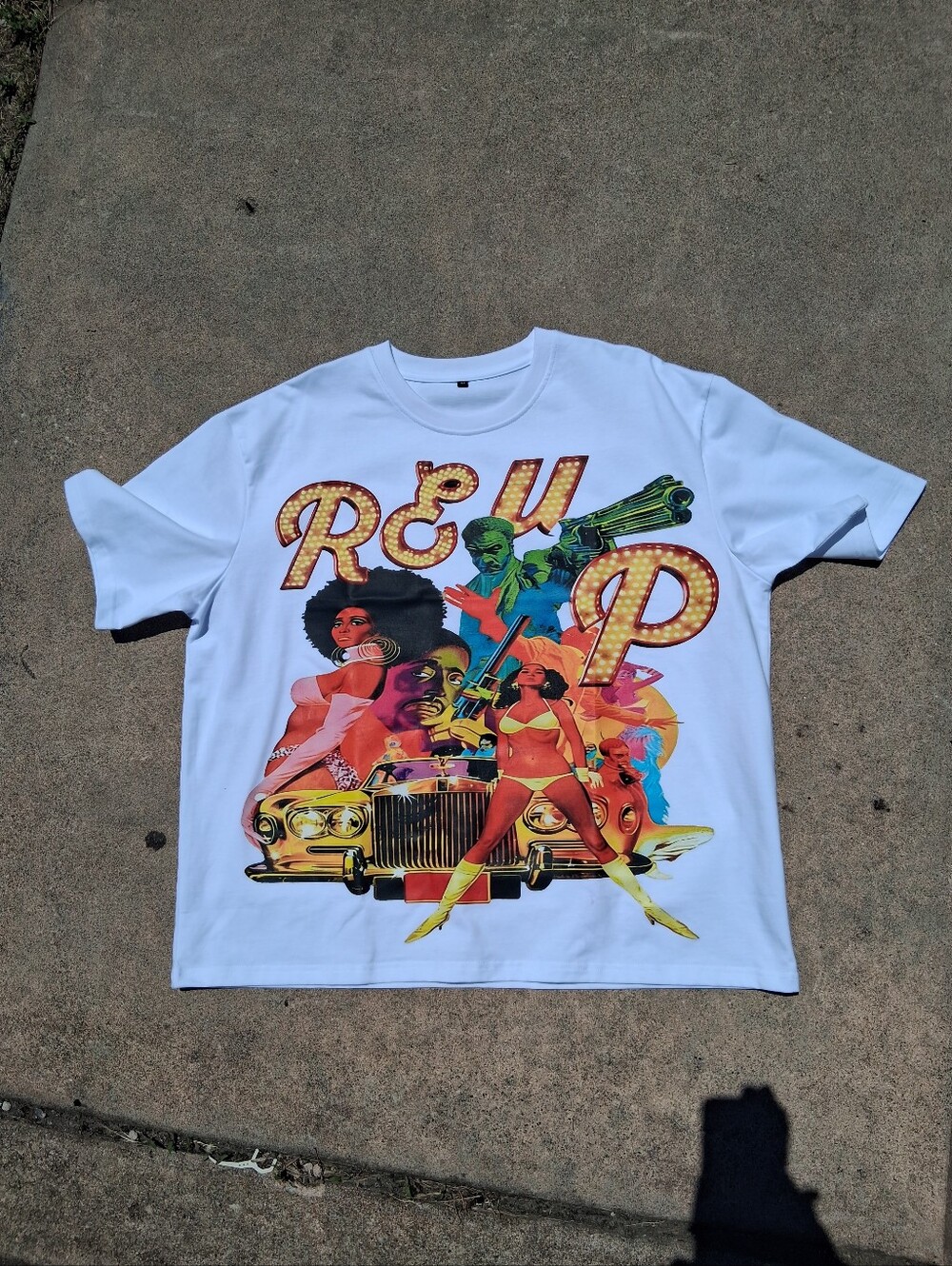 Graphic Print White Mens T-Shirt